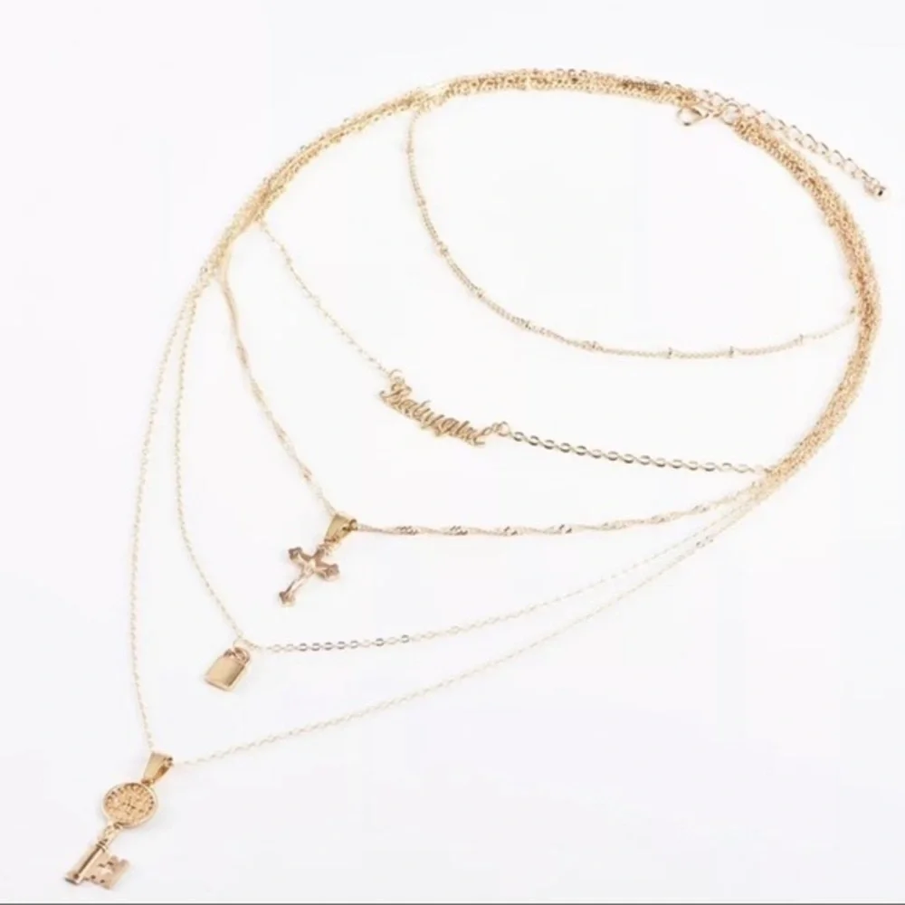 3/$30 💛 Babygirl Multi Layer Pendant Necklace